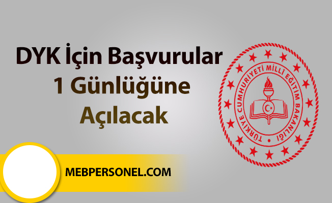 DYK İçin Başvurular 1 Günlüğüne Açılacak