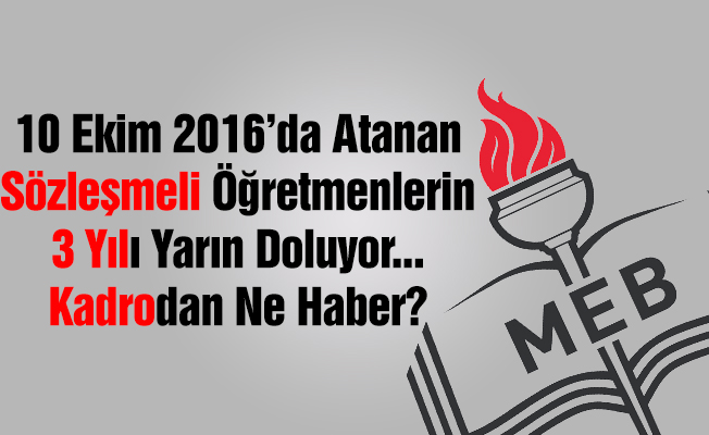 Sözleşmeli Öğretmene Kadroda Yarın Süre Doluyor