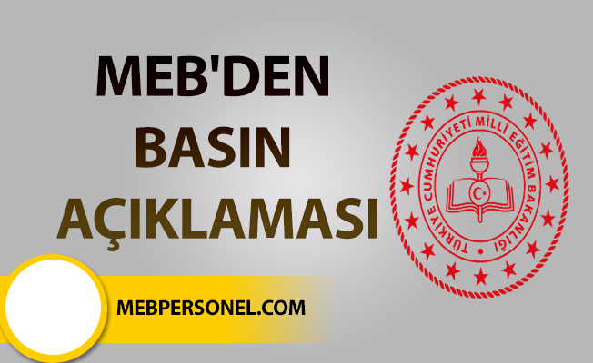 MEB'DEN BASIN AÇIKLAMASI