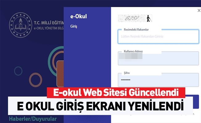 E-okul Giriş Ekranı Yenilendi