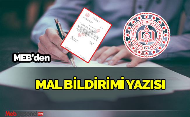 MEB'den Mal Bildirimi Yazısı