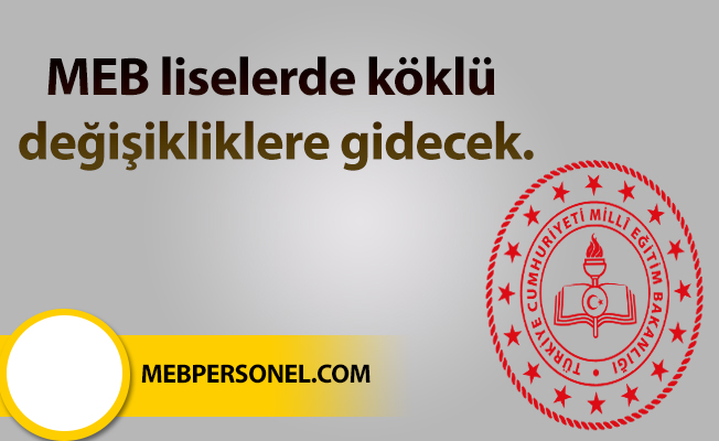 MEB liselerde köklü değişikliklere gidecek.