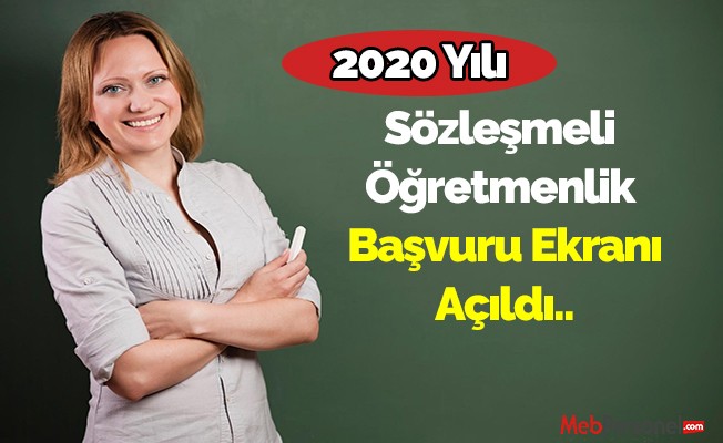 Sözleşmeli öğretmenlik başvuru 2020! MEB 20 bin sözleşmeli öğretmen alımı başvuru ekranı açıldı