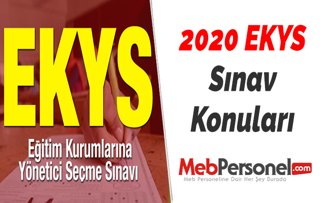 2020 EKYS Sınav Konuları