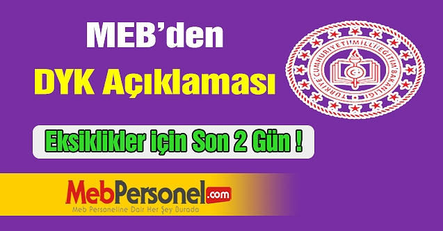 MEB’den DYK Açıklaması