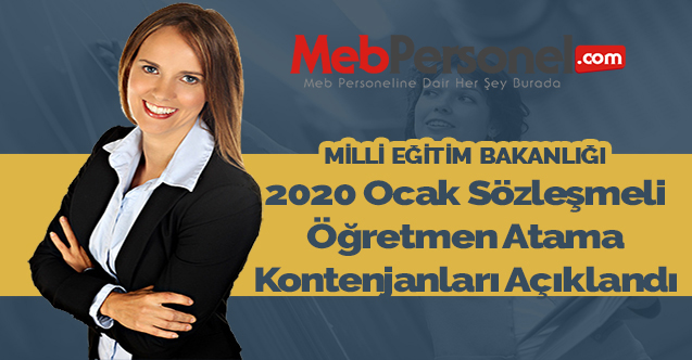 2020 Ocak Sözleşmeli Öğretmen Atama Kontenjanları Açıklandı