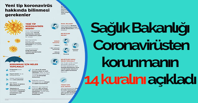Sağlık Bakanlığı Coronavirüsten korunmanın 14 kuralını açıkladı