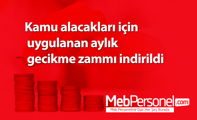 Kamu alacakları için uygulanan aylık gecikme zammı indirildi