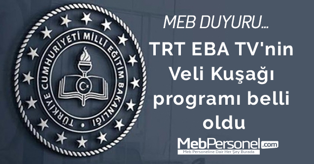TRT EBA TV'nin Veli Kuşağı programı belli oldu