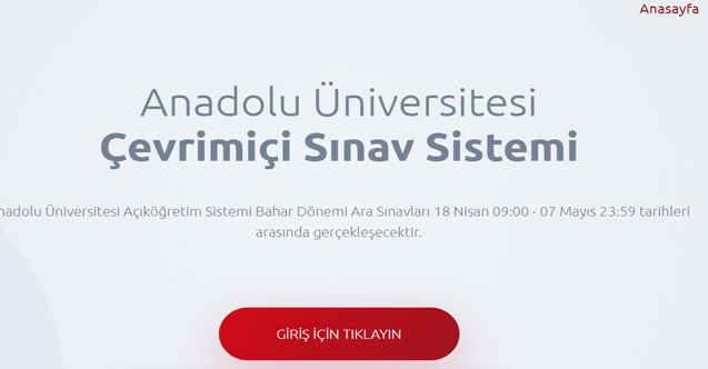AÖF online sınav giriş sistemi 2020