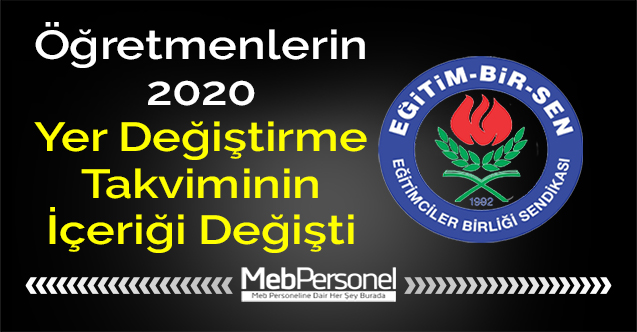 Öğretmenlerin 2020 Yer Değiştirme Takviminin İçeriği Değişti