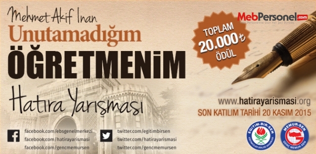 UNUTAMADIĞIM ÖĞRETMENİM 20 BİN TL ÖDÜL