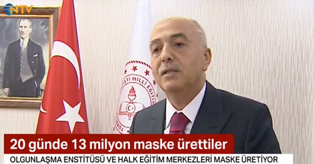 MEB'in en çok maske üreten birimi Hayat Boyu oldu