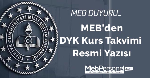 DYK Kurs Takvimi  Resmi Yazısı