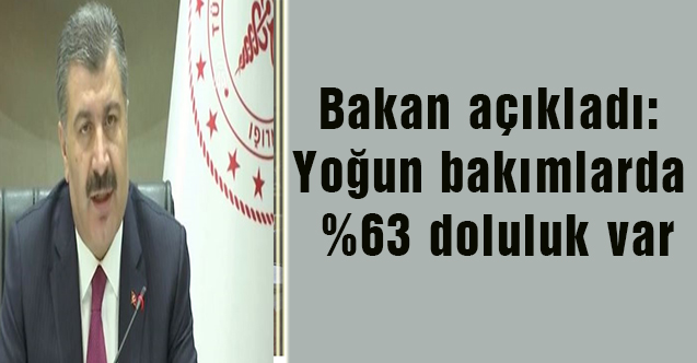 Bakan açıkladı: Yoğun bakımlarda %63 doluluk var