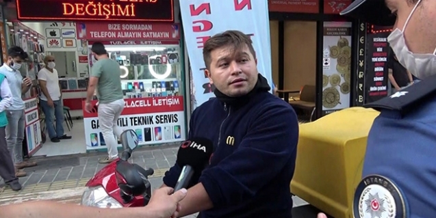 Maskesiz şahıs polisi tehdit etti