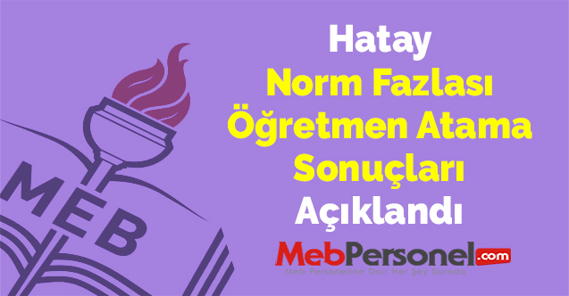 Hatay Norm Fazlası Öğretmen Atama Sonuçları Açıklandı
