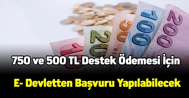 3 ay süreyle 750 ve 500 tl destek ödemesi için e- devletten başvuru yapılabilecek
