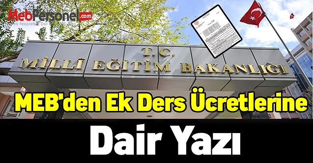 MEB'den ek ders ücretlerine dair yazı