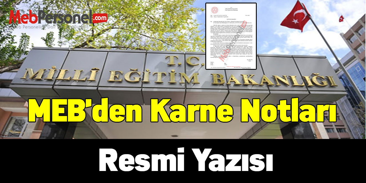 MEB'den karne notları resmi yazısı