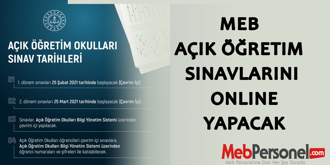 MEB Açıkladı AÖL sınavları online yapılacak