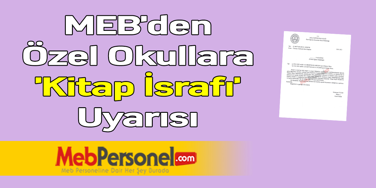 MEB'den Özel Okullara 'Kitap İsrafı' Uyarısı
