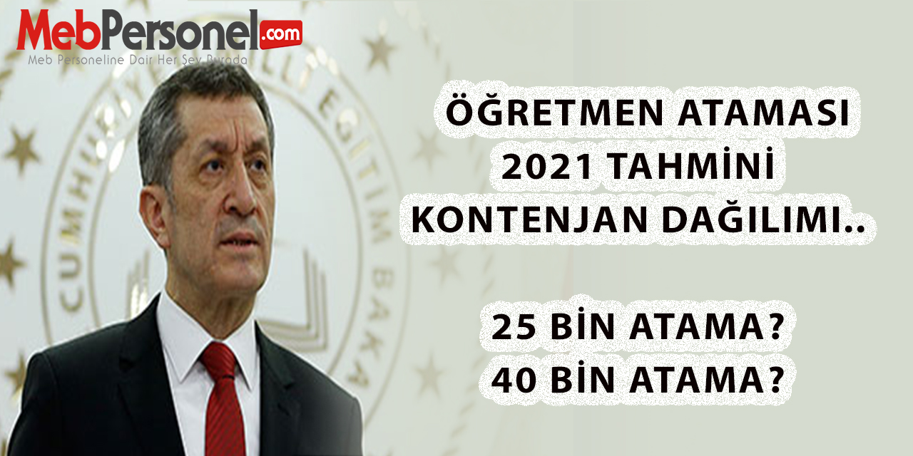 Öğretmen Atamaları 2021 Tahmini Kontenjan Dağılımı.. 25 Bin Atama? 40 Bin Atama?