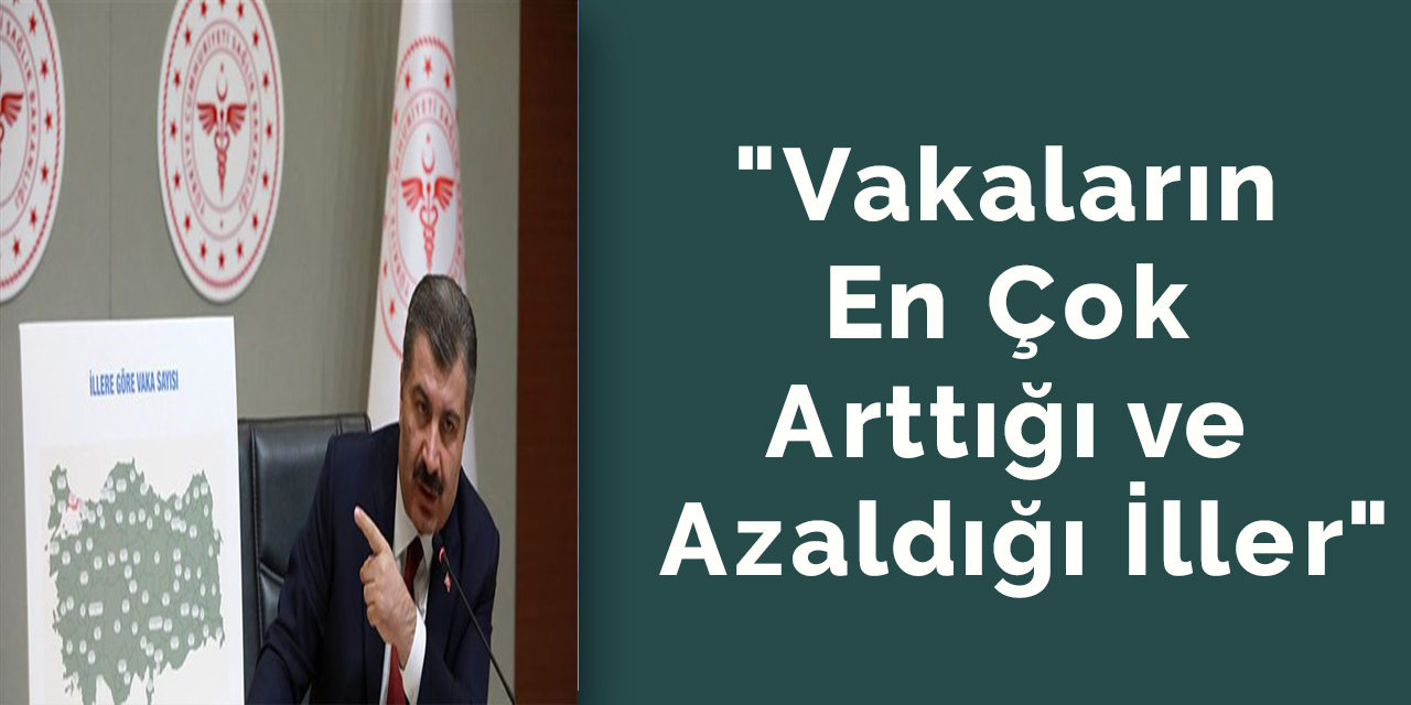 "Vakaların en çok arttığı ve azaldığı iller"