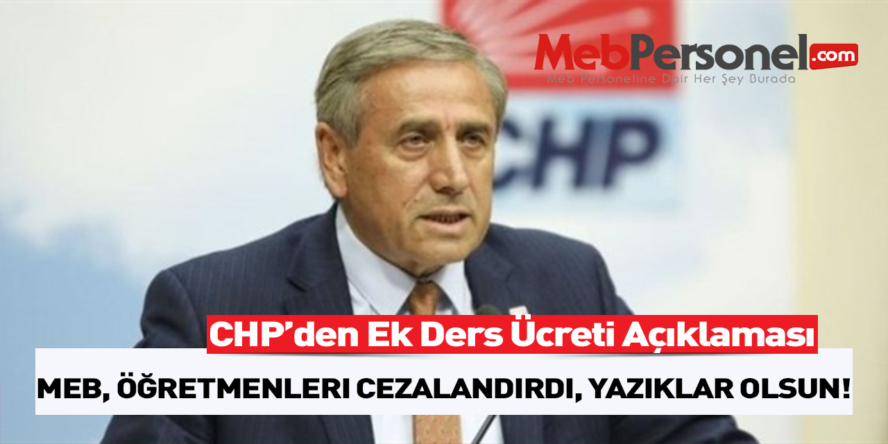 CHP: Öğretmenlerin Ek Ders Ücreti Kesintisi Araştırılsın
