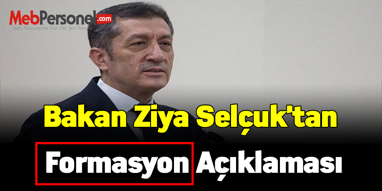 Bakan Ziya Selçuk'tan formasyon açıklaması