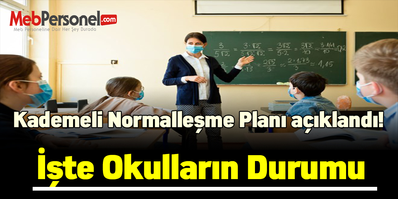 Kademeli normalleşme planı açıklandı! İşte okulların durumu