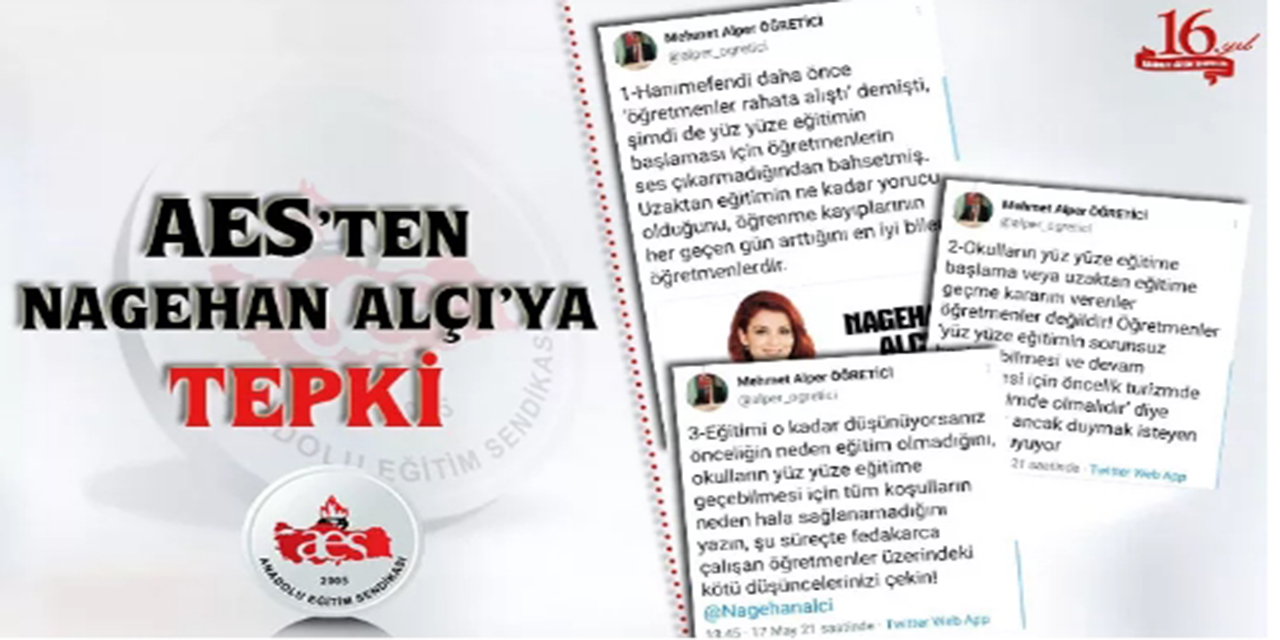 AES’TEN NAGEHAN ALÇI’YA TEPKİ