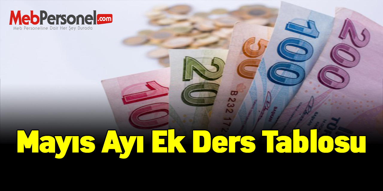 Mayıs ayı ek ders tablosu