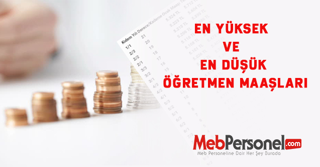 İşte En Yüksek ve En Düşük Öğretmen Maaşları