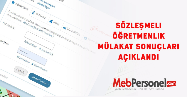 Sözleşmeli Öğretmenlik Mülakat Sonuçları Açıklandı