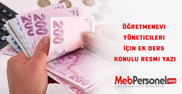 Öğretmenevi Yöneticileri İçin EK Ders Konulu Resmi Yazı