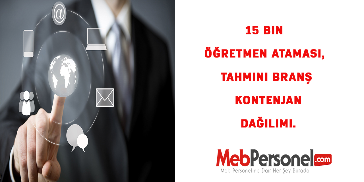 15 Bin Öğretmen Ataması, Tahmini Öğretmen Atamaları Branş Kontenjan Dağılımı