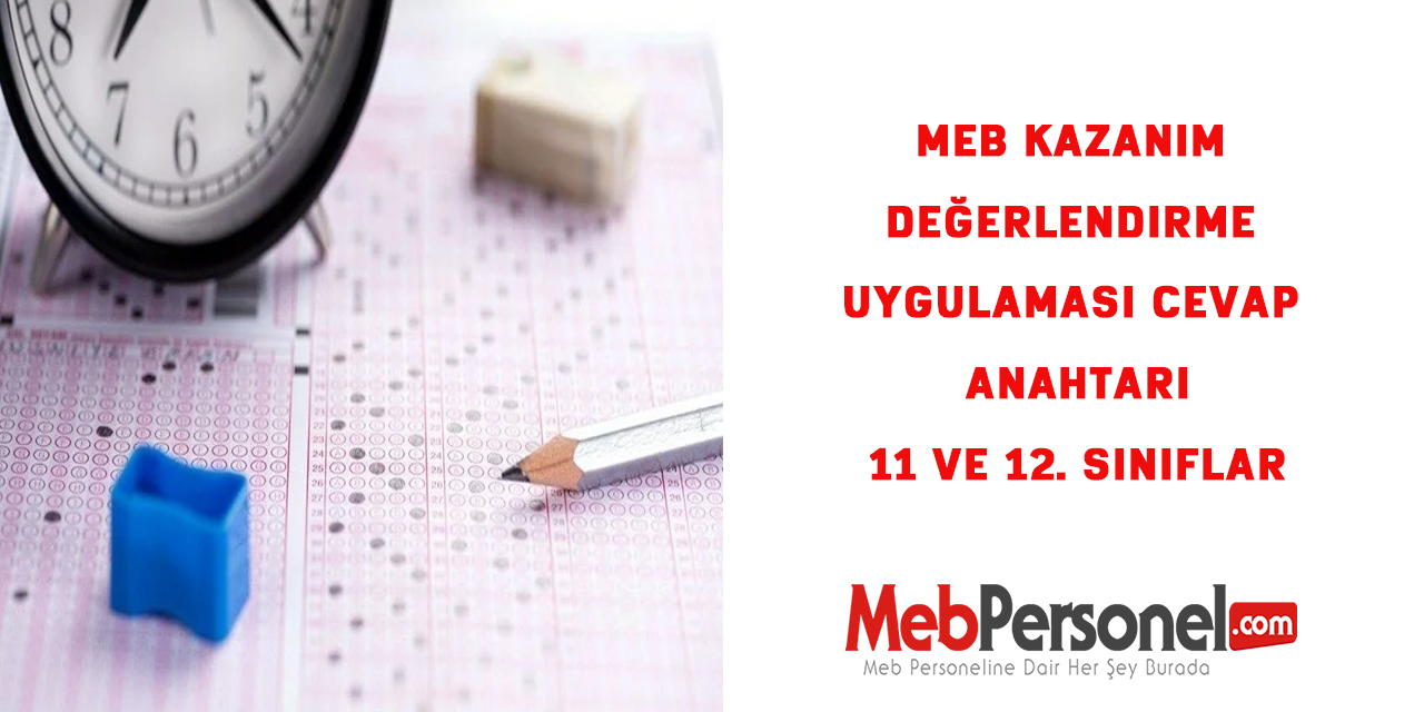 Kazanım Değerlendirme Sınavı Cevap Anahtarı