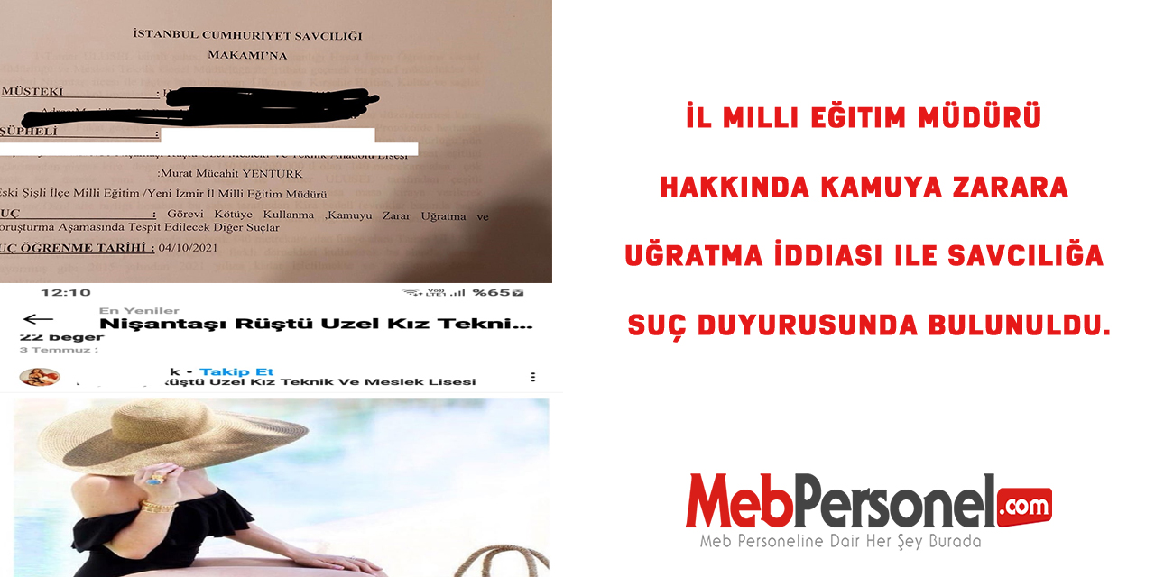 İl Milli Eğitim Müdürü Hakkında Kamuya Zarara Uğratma İddiası ile Savcılığa Suç Duyurusunda Bulunuldu.