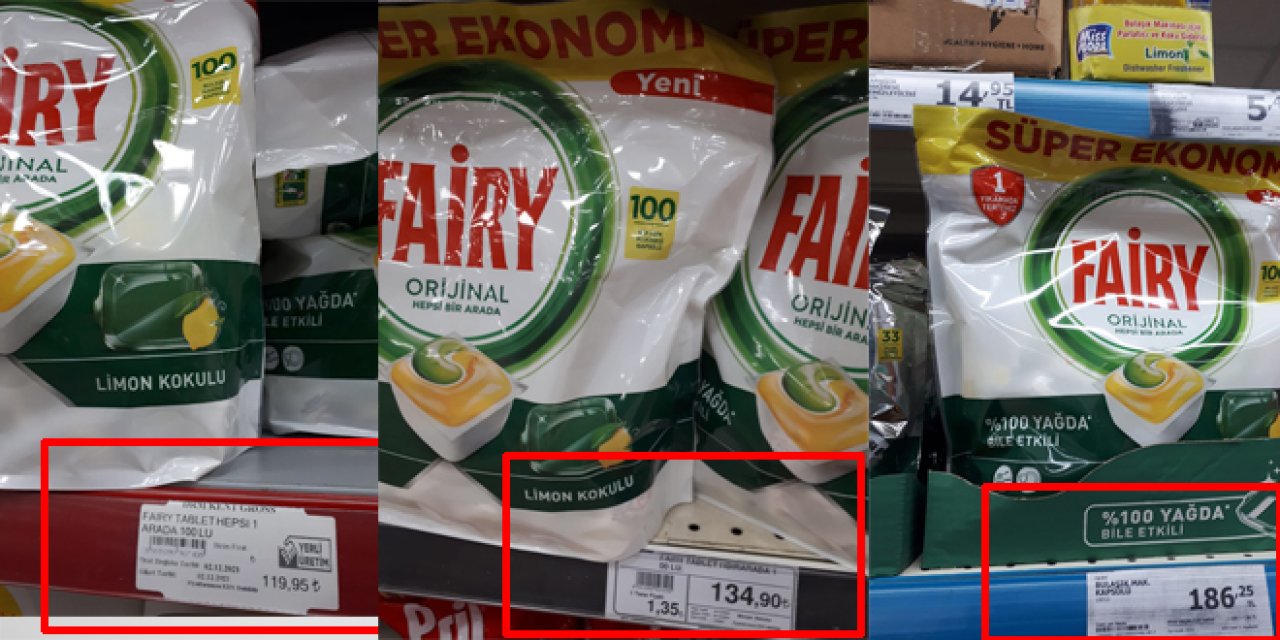 Aynı ürün, 3 farklı zincir markette 3 farklı etiketle satılıyor