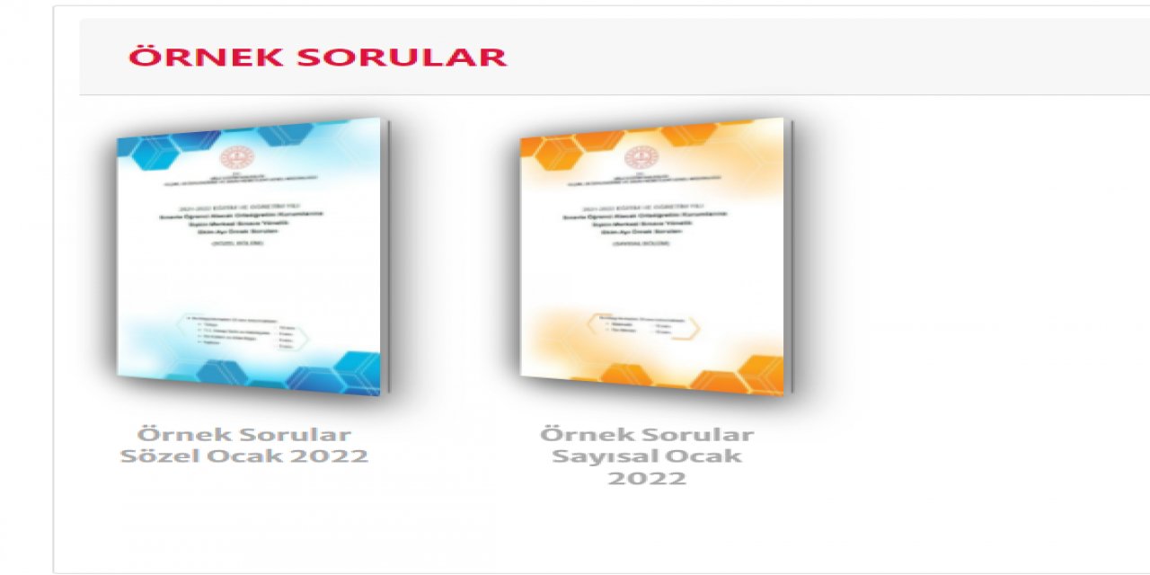 LGS 2022 Ocak Örnek Soruları Yayınlandı.