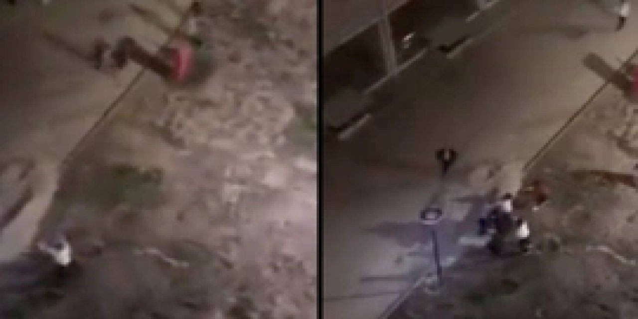 Öğrenci yurdunda dehşet anları kamerada! Kız öğrencileri satırla kovaladı.