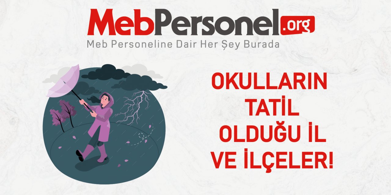 Okulların tatil edildiği iller ve ilçeler 20 Kasım 2023 Pazartesi!