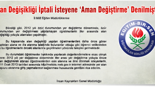 Alan Değişikliği İptali İsteyene ‘Aman Değiştirme’ Denilmiştir