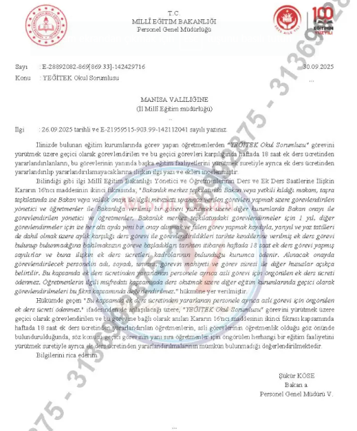 O Branş Öğretmenleri İçin MEB'den Ek Ders Uyarısı!