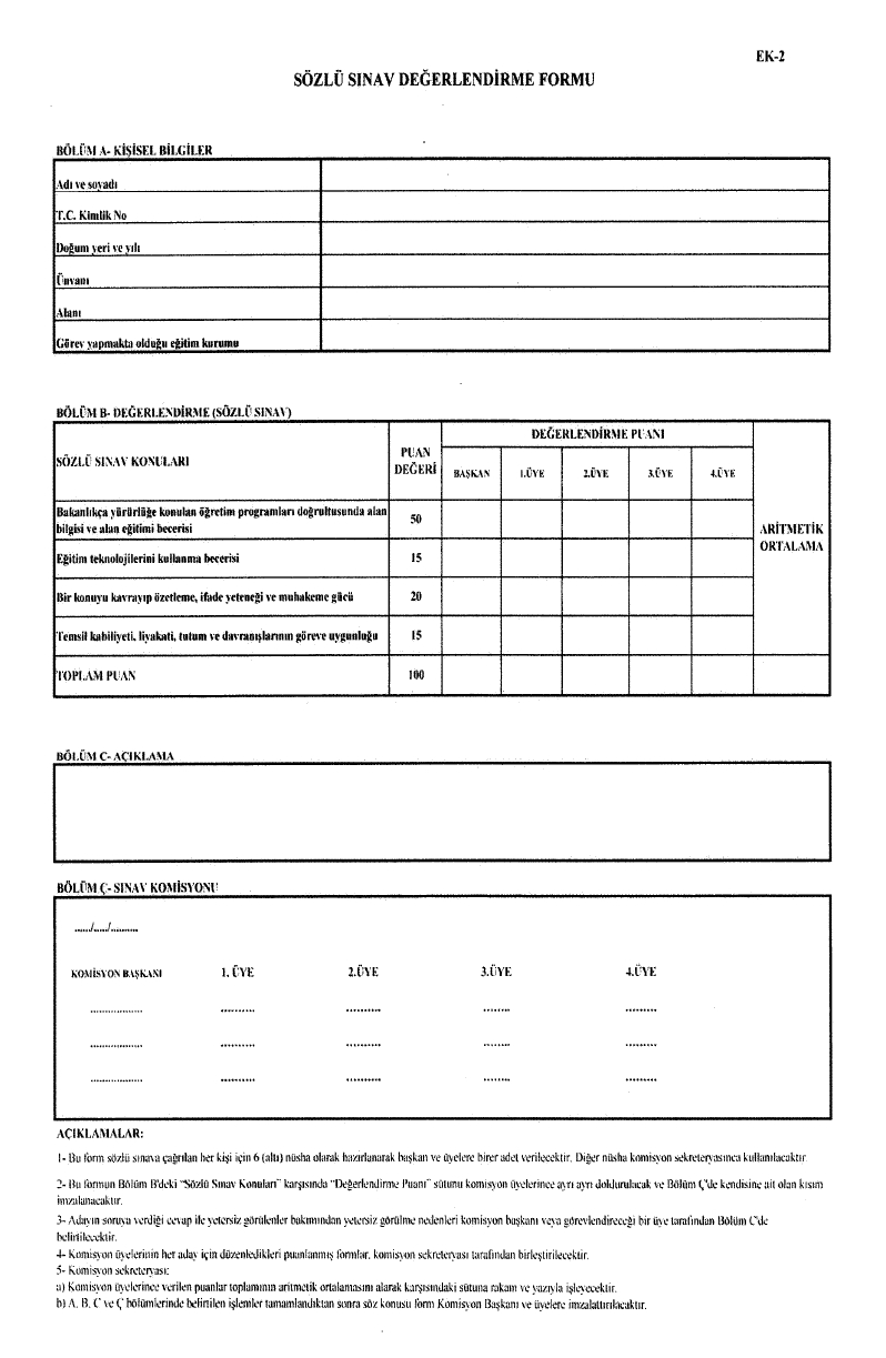 Uzman ve Başöğretmenler Dikkat! Akademi Görevi İçin Kritik Değerlendirme Formu Yayınlandı