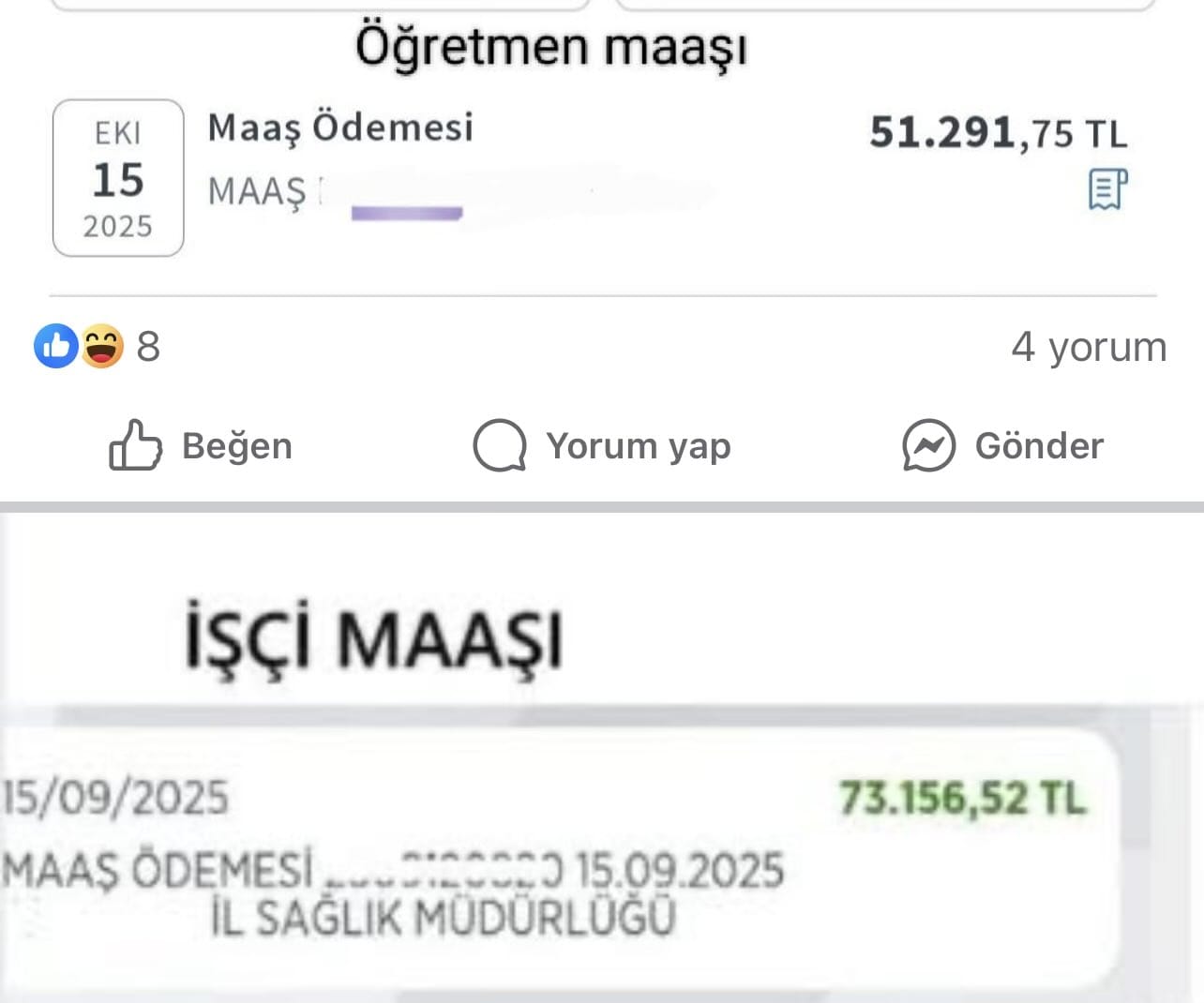 Öğretmene 51 Bin TL, İşçiye 73 Bin TL Maaş; Sosyal Medya Karıştı