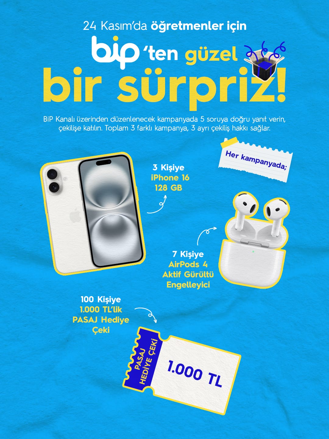BİP'ten Öğretmenler Günü Ödüllü Bilgi Yarışması!