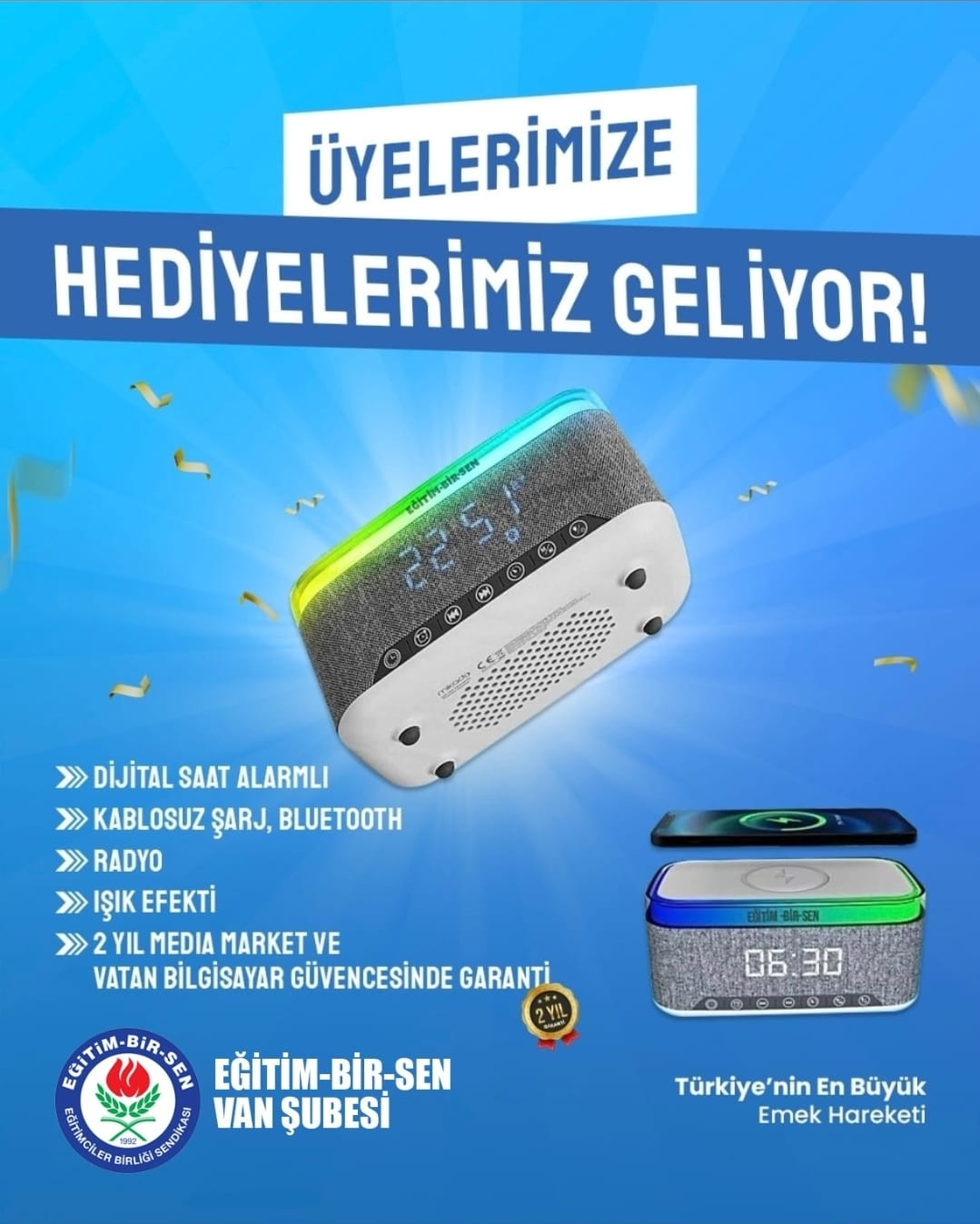 Eğitim Bir Sen Şubesi Üye Öğretmenlere Hediye Açıkladı