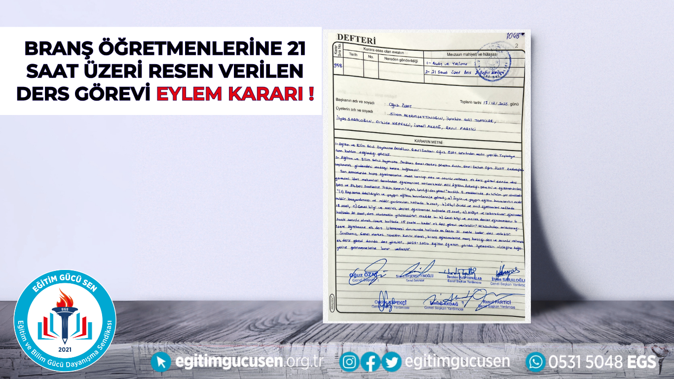 Öğretmenlerin Zorunlu Ek Ders Görevlerine Eylem Kararı!